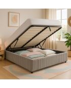 Komt met lichtgrijs geribbeld borstbed - 180x200 cm