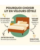 Komt met lichtgrijs geribbeld borstbed - 180x200 cm