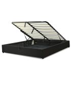 Wordt geleverd met kofferbed met zwart kunstleer - 90x190 cm