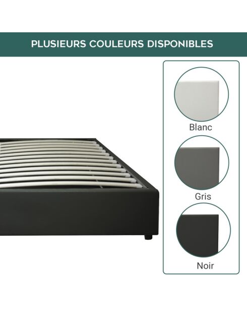 Wordt geleverd met kofferbed met zwart kunstleer - 90x190 cm