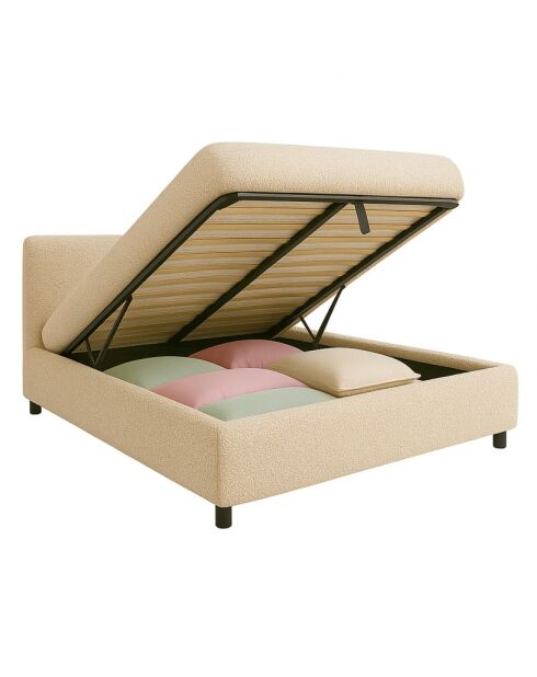 Couchbett Coliseum Bouclette aus Sand, 140 x 190 cm