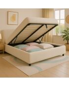 Couchbett Coliseum Bouclette aus Sand, 140 x 190 cm