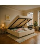 Couchbett Coliseum Bouclette aus Sand, 140 x 190 cm