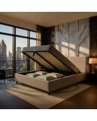 Couchbett Coliseum Bouclette aus Sand, 140 x 190 cm