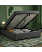 Cama troncal Viene en tela gris oscuro - 90x190 cm