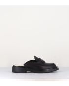 Schwarze Pantoletten aus Leder