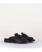 Schwarze Pantoletten aus Leder