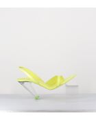 Gelbe Ledersandalen mit 10,5 cm Plexi-Absatz