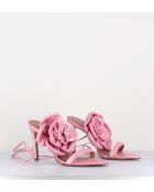 Rosafarbene Ledersandalen
