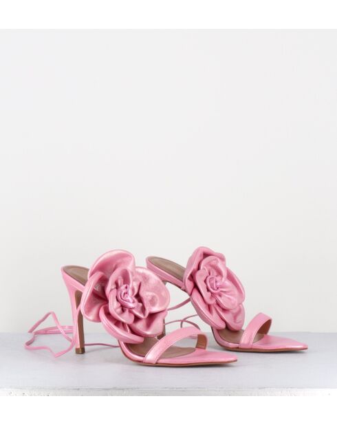 Rosafarbene Ledersandalen