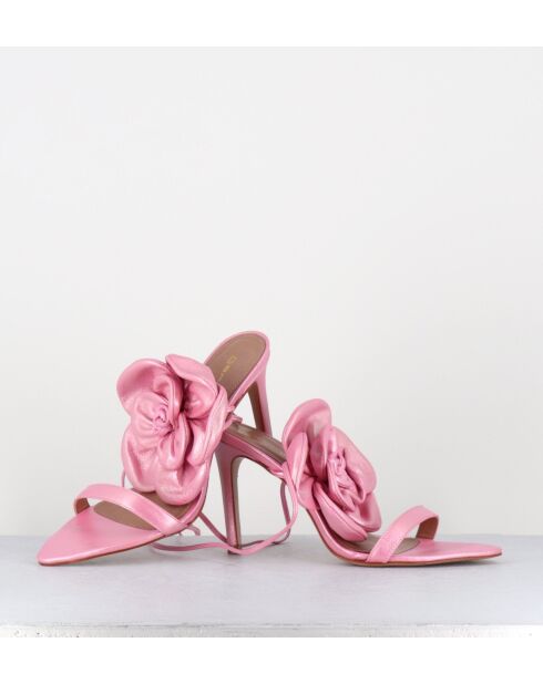 Rosafarbene Ledersandalen