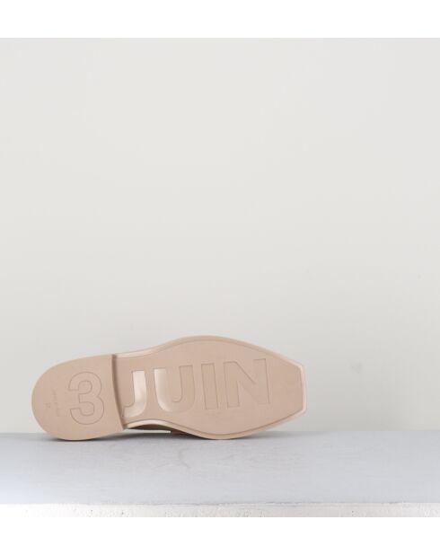 Mocassins mules en cuir beiges
