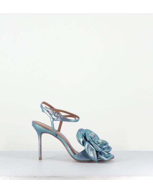 blaue Ledersandalen