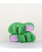 Grüne Pantolettensandalen aus Leder - 5 cm Absatz