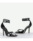 Sandales à haut talon en cuir noires - Talon 10cm