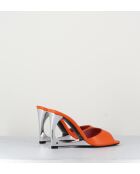 Mules de piel naranjas - tacón de 10 cm