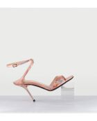 Rosafarbene Ledersandalen mit hohem Absatz - 10 cm Absatz