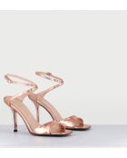 Rosafarbene Ledersandalen mit hohem Absatz - 10 cm Absatz