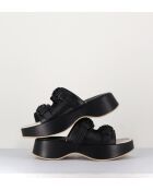 Sandali mule neri in pelle - tacco 5cm