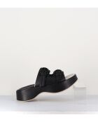 Sandali mule neri in pelle - tacco 5cm