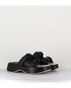 Sandali mule neri in pelle - tacco 5cm