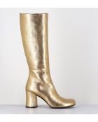 Botas de piel amarillas - Tacón de 7,5 cm