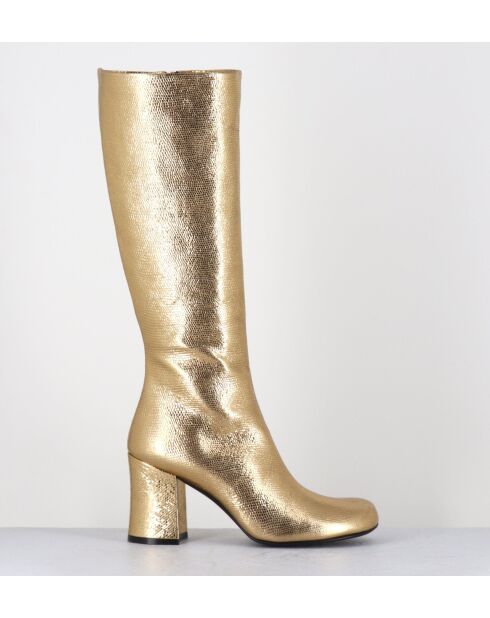 Stivali in pelle gialli - tacco 7,5 cm