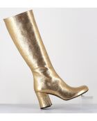 Botas de piel amarillas - Tacón de 7,5 cm