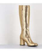 Botas de piel amarillas - Tacón de 7,5 cm