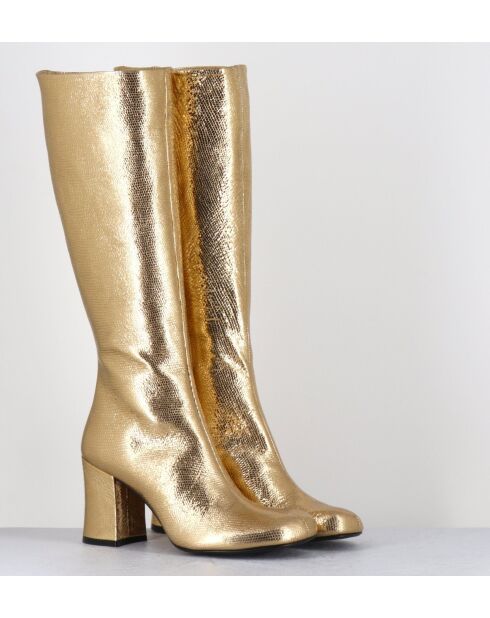 Stivali in pelle gialli - tacco 7,5 cm