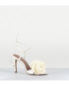 Weiße Ledersandalen