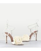 Weiße Ledersandalen