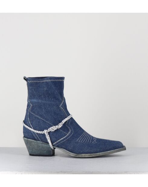Blaue Jeans-Cowboystiefel