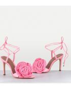 Rosafarbene Ledersandalen