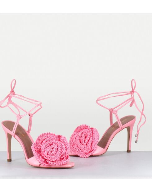 Rosafarbene Ledersandalen
