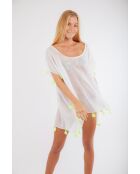 Poncho Cumbia Farfala blanc