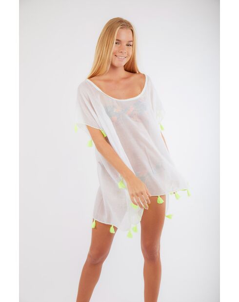 Poncho Cumbia Farfala blanc