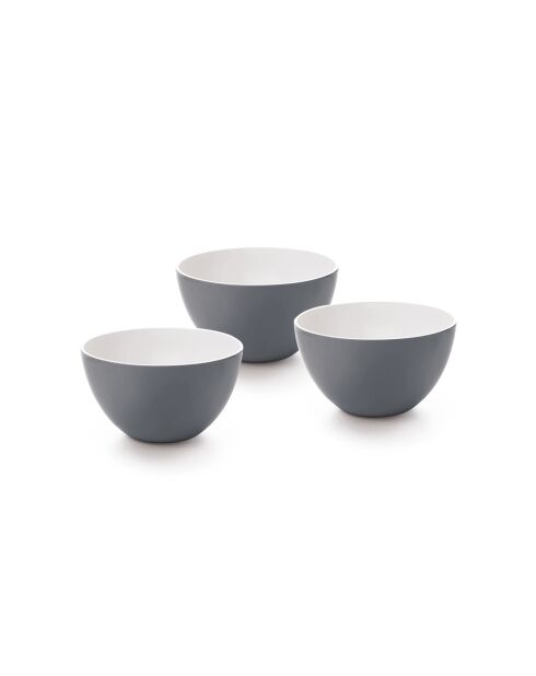 Set di 3 tazze grigio/bianche - 12,5 cm