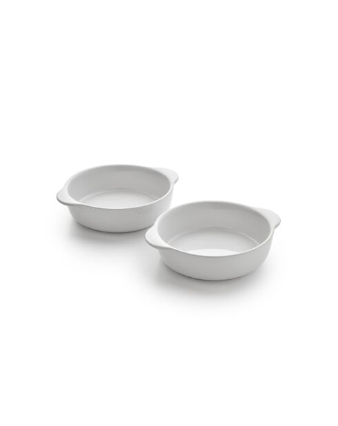 Set di 2 tazze per creme brulee in ceramica bianca - 0,42 l