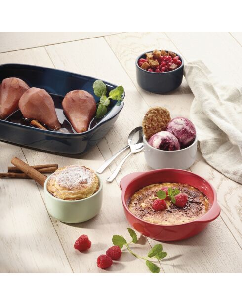 Set di 2 tazze per creme brulee in ceramica bianca - 0,42 l