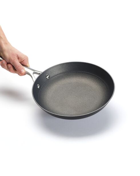 Poêle en fonte d'acier noir ultra légère avec revêtement antiadhésif en nid d'abeille - 24 cm