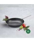 Poêle en fonte d'acier noir ultra légère avec revêtement antiadhésif en nid d'abeille - 24 cm