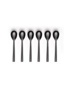 Set mit 6 Kaffeelöffeln in glänzendem Schwarz -13,8 cm