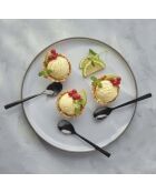 Set mit 6 Kaffeelöffeln in glänzendem Schwarz -13,8 cm