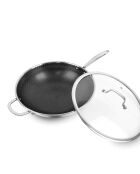 Wok Multinox Pro trois couches structure nid d’abeille - 30 cm