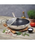 Wok Multinox Pro trois couches structure nid d’abeille - 30 cm