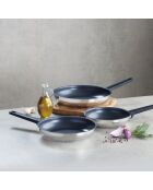 Set de 3 poêles anti-adhésives Qulinox ceramic argenté - 20 + 24 + 28 cm