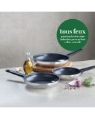 Set de 3 poêles anti-adhésives Qulinox ceramic argenté - 20 + 24 + 28 cm