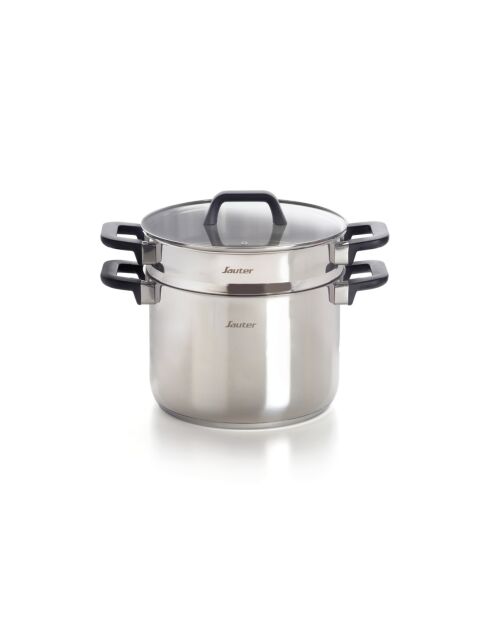 Qulinox zilveren pot met pastamand - 24 cm