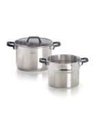 Olla plateada con cesta para pasta Qulinox - 24 cm